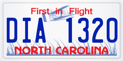 NC license plate DIA1320