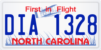 NC license plate DIA1328