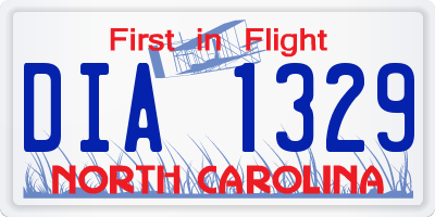 NC license plate DIA1329