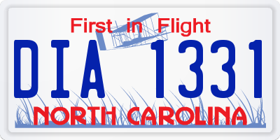 NC license plate DIA1331