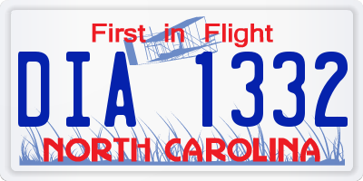 NC license plate DIA1332