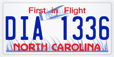 NC license plate DIA1336
