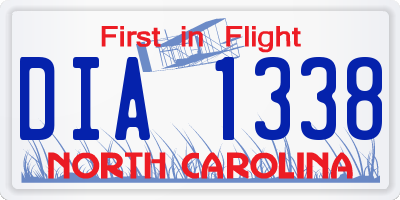 NC license plate DIA1338