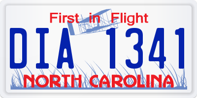 NC license plate DIA1341