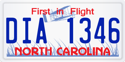 NC license plate DIA1346
