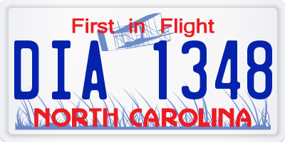 NC license plate DIA1348
