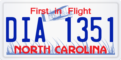 NC license plate DIA1351