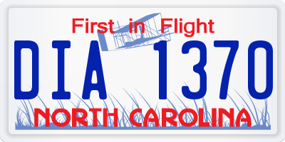 NC license plate DIA1370