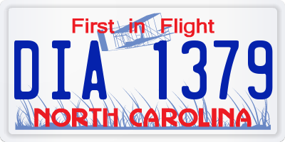 NC license plate DIA1379
