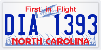 NC license plate DIA1393