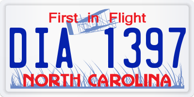 NC license plate DIA1397