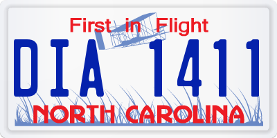 NC license plate DIA1411