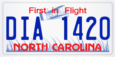 NC license plate DIA1420