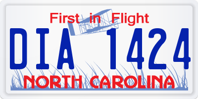 NC license plate DIA1424