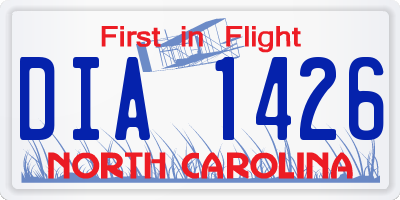 NC license plate DIA1426