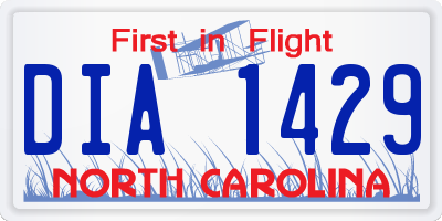 NC license plate DIA1429