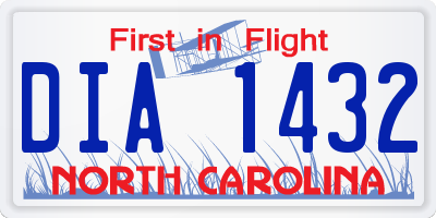 NC license plate DIA1432