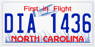 NC license plate DIA1436