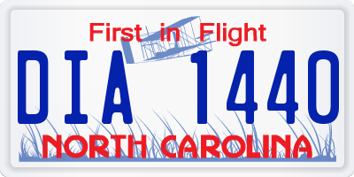 NC license plate DIA1440