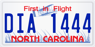 NC license plate DIA1444