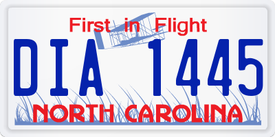 NC license plate DIA1445