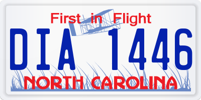 NC license plate DIA1446