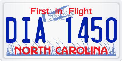 NC license plate DIA1450