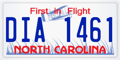 NC license plate DIA1461