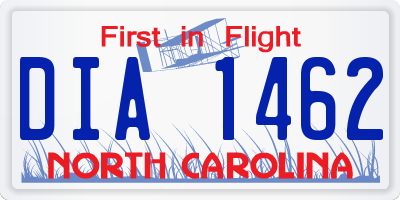 NC license plate DIA1462