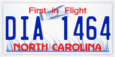 NC license plate DIA1464