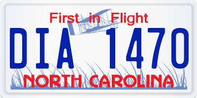 NC license plate DIA1470