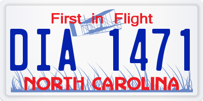 NC license plate DIA1471