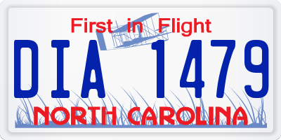 NC license plate DIA1479