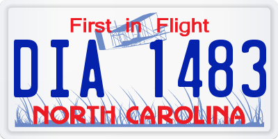 NC license plate DIA1483