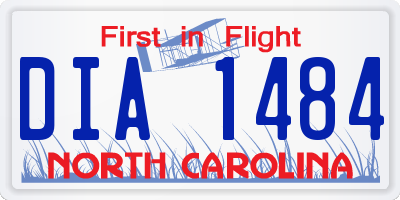 NC license plate DIA1484