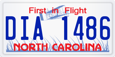 NC license plate DIA1486