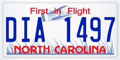 NC license plate DIA1497