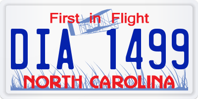 NC license plate DIA1499