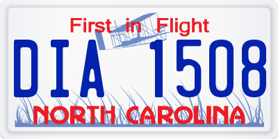 NC license plate DIA1508