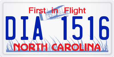 NC license plate DIA1516