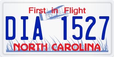 NC license plate DIA1527