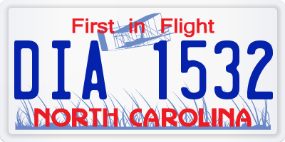NC license plate DIA1532