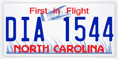 NC license plate DIA1544