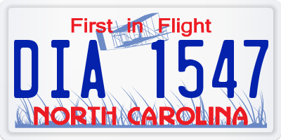 NC license plate DIA1547