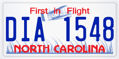 NC license plate DIA1548