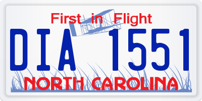 NC license plate DIA1551