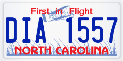 NC license plate DIA1557