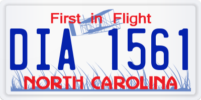 NC license plate DIA1561