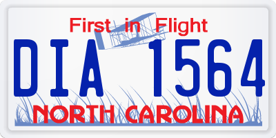 NC license plate DIA1564