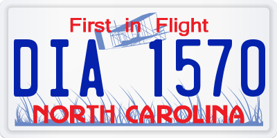 NC license plate DIA1570